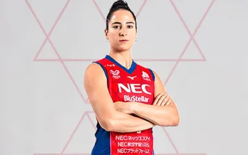 Giovanna Milana bermain untuk NEC Red Rockets di Liga Voli Putri Jepang/foto: Ofisial NEC Red Rockets