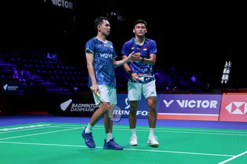 Fajar Alfian/Muhammad Shohibul Fikri di Denmark Open 2025/Foto: PBSI