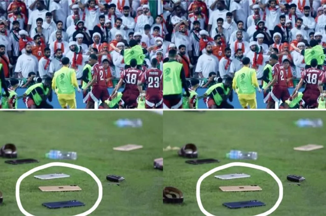 Suporter Qatar dan Uni Emirat Arab terlibat kericuhan usai pertandingan/foto: Middle East 24