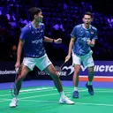 Fajar Alfian/Muhammad Shohibul Fikri di Denmark Open 2025/Foto: PBSI