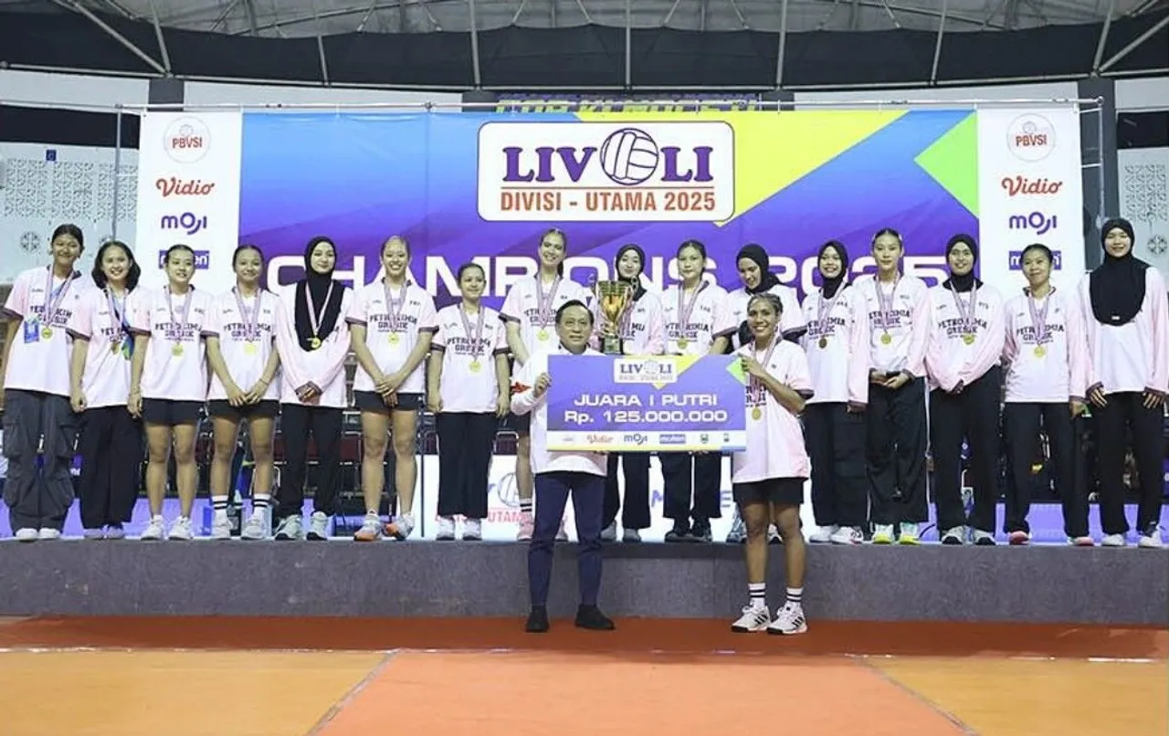 Gresik Petrokimia Pupuk Indonesia juara Livoli Divisi Utama 2025/foto: PBVSI