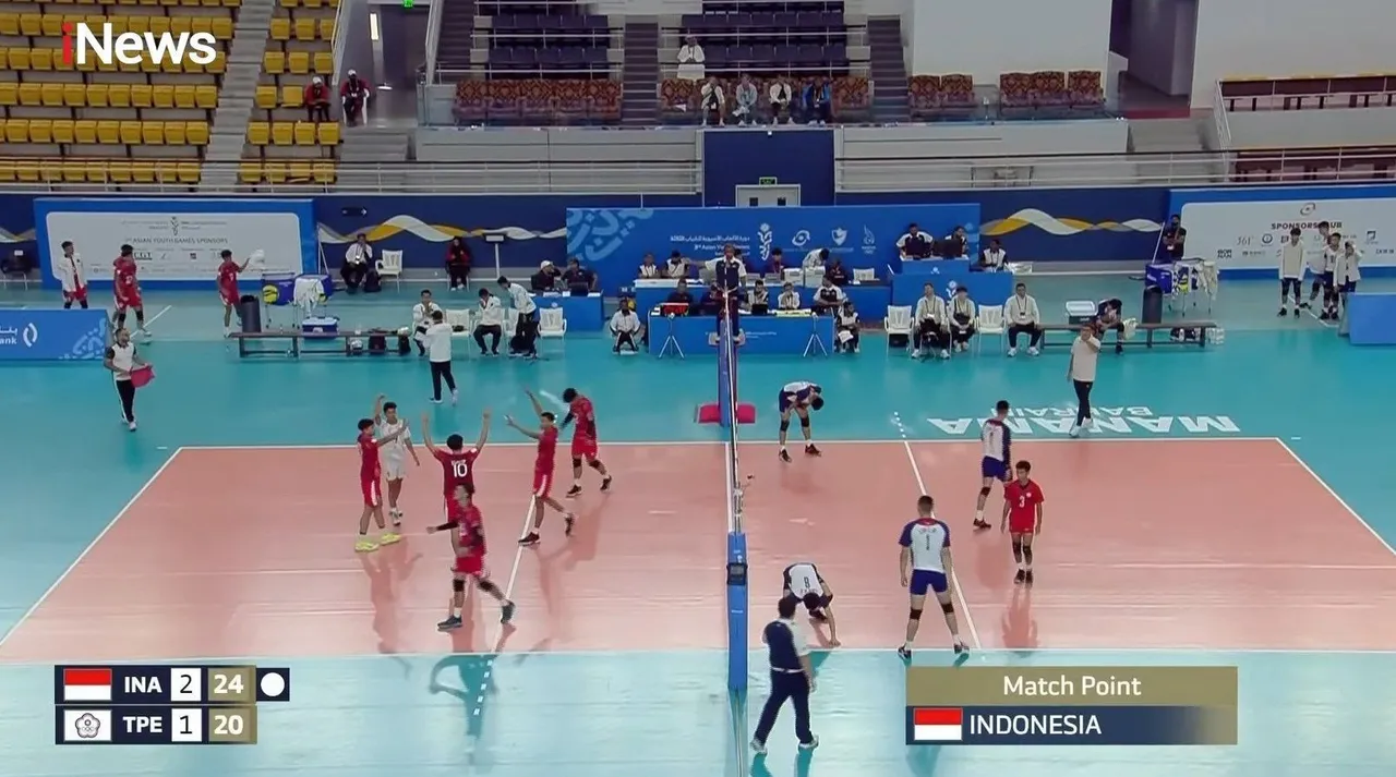 Timnas Voli Putra Indonesia U-18 lolos ke 8 besar Asian Youth Games 2025/foto: INews