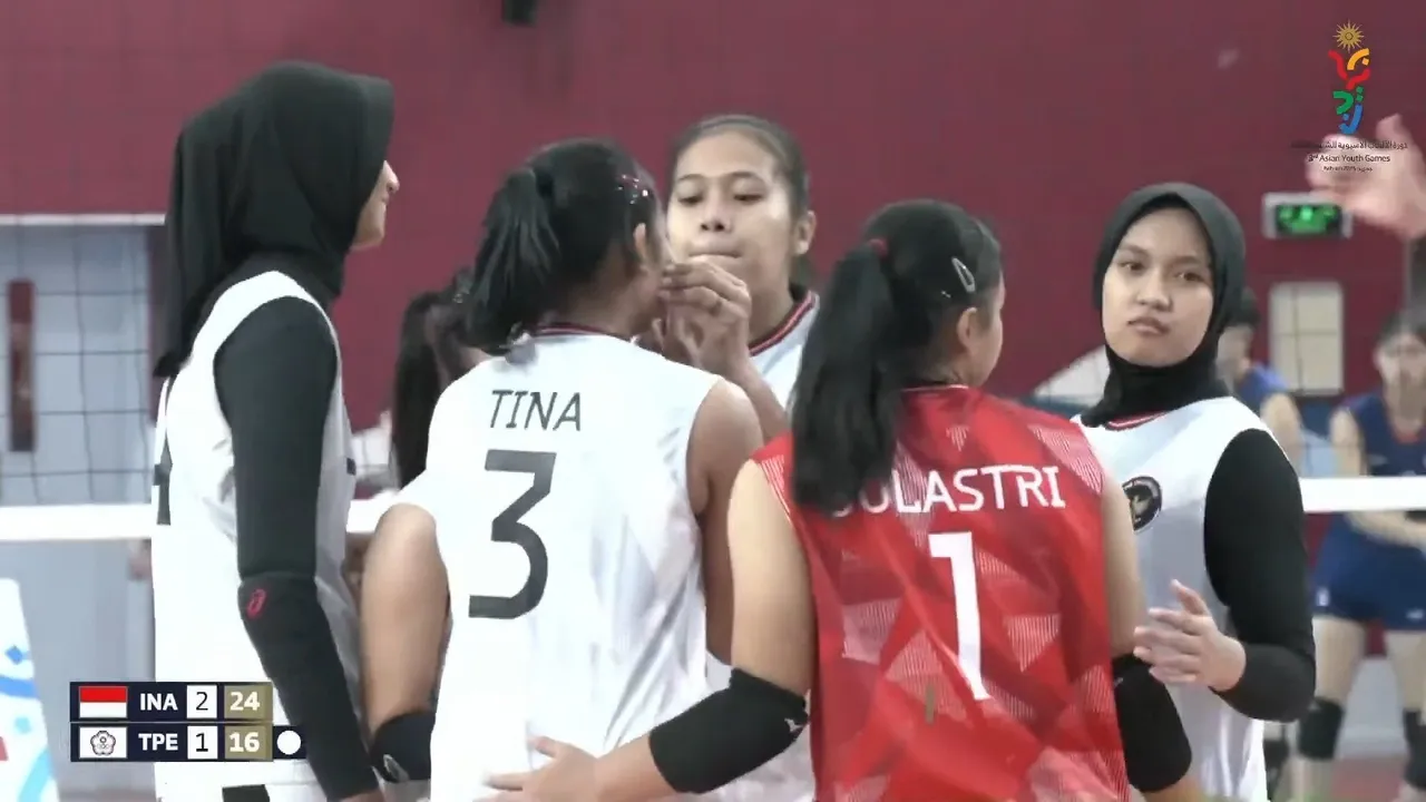 Timnas Voli Putri Indonesia U-18 menang 3-1 atas Chinese Taipei di Asian Youth Games 2025/foto: Youtube Asian Youth Games