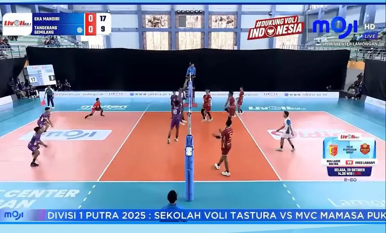 Eka Mandiri Jaya menang 3-0 atas Tangerang Gemilang di Livoli Divisi 1 2025/foto: Vidio