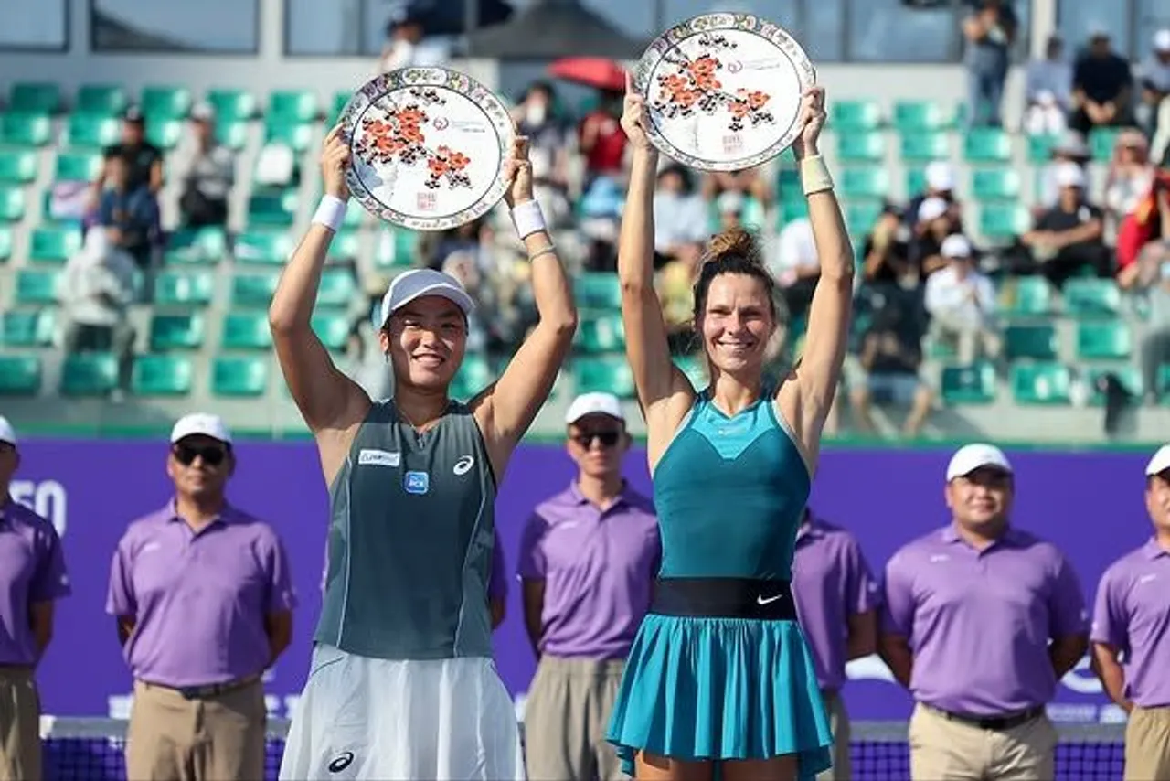 Janice Tjen dan Katarzyna Piter juara WTA 250 Guangzhou Open 2025/foto: Instagram: Janice Tjen