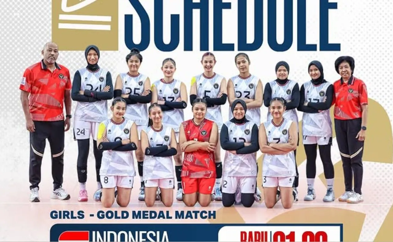 Timnas Voli Putri Indonesia U-18 akan melawan Iran di final Asian Youth Games 2025/foto: PBVSI