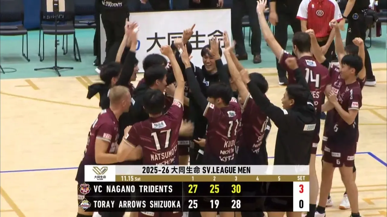 Nagano Tridents menang 3-0 atas Torray Arows/foto: SV.League