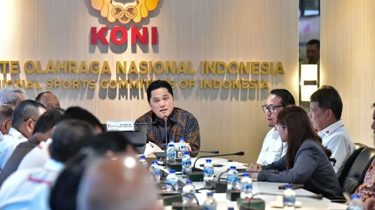 Menpora Erick Thohir bertemu dengan pengurus KONI bahas soal dualisme kepengurusan cabor sepak takraw/foto: Kemenpora