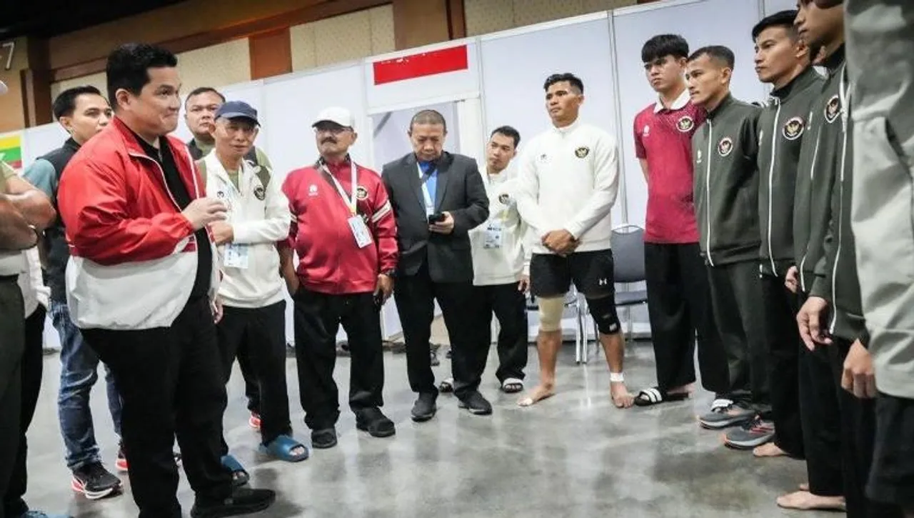 Menpora Erick Thohir kunjungi tim pencak silat Indonesia di ajang SEA Games 2025 Thailand/foto: Kemenpora