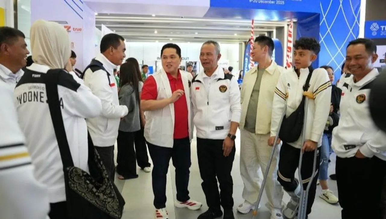 Menpora Erick Thohir bertemu pengurus besar cabang olahraga di venue SEA Games 2025 Thailand/foto: Kemenpora