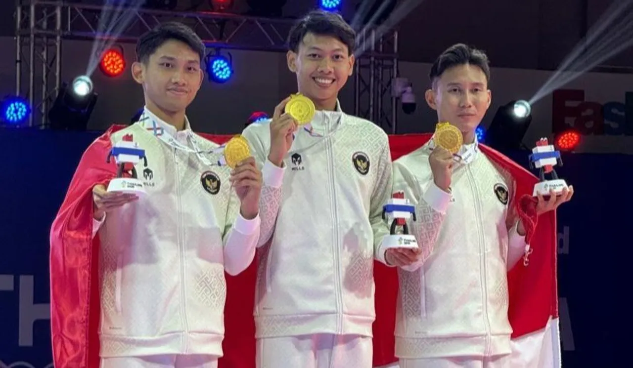 Tim Taekwondo putra berhasil meraih medali emas di SEA Games 2025/foto: Kemenpora