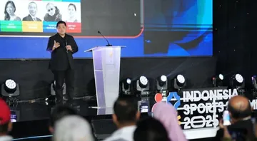 Menpora Erick Thohir membuka Indonesia Sports Summit (ISS) 2025 di Indonesia Arena, Sabtu (6/12/2025)/foto: Kemenpora