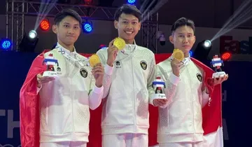 Tim Taekwondo putra berhasil meraih medali emas di SEA Games 2025/foto: Kemenpora