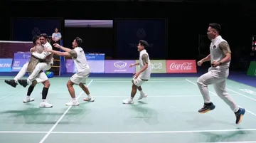 Tim beregu putra bulutangkis Indonesia raih medali emas di SEA Games 2025 Thailand/foto: Kemenpora