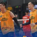 Dua bintang Jakarta Bhayangkara Presisi, Yuda Mardiansyah dan Nizar Julfikar/foto: Ofisial Bhayangkara Volley
