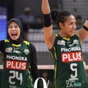 gresik phonska.jpg - Gresik Phonska Plus menang 3-0 atas Medan Falcons/foto: Ofisial Petro Volley