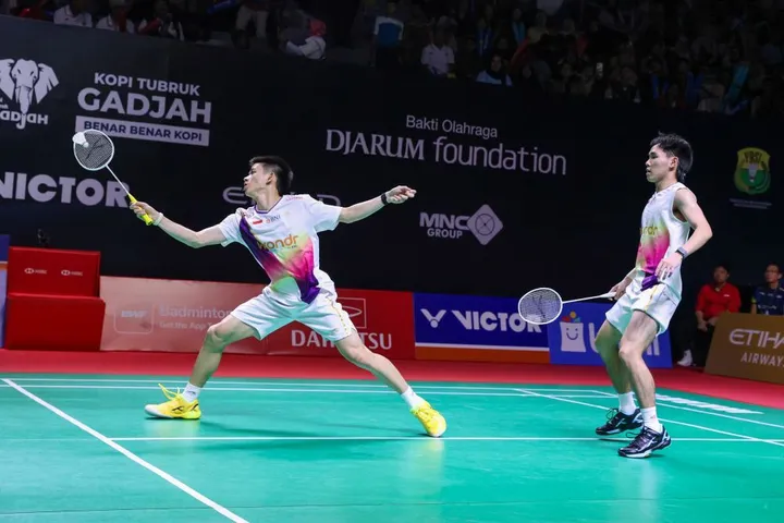 Raymond Indra/Nikolaus Joaquin di Indonesia Masters 2026/Foto: PBSI