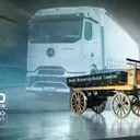 Perayaan 130 Years Trucks Mercedes-Banz melalui rekonstruksi truk pertama di dunia. (Retro Classics 2026)