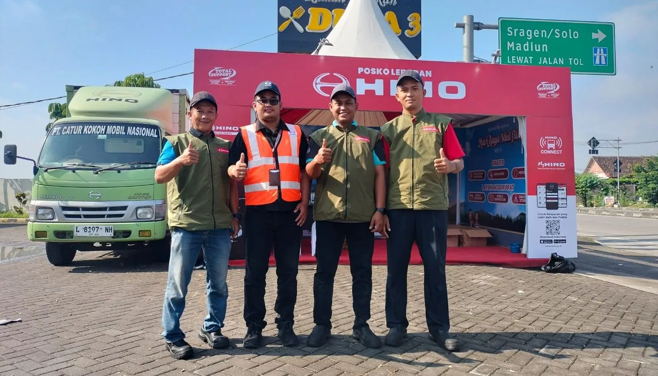 Salah satu Posko Lebaran Hino 2026 di Ngawi Jawa Timur. (HMSI).