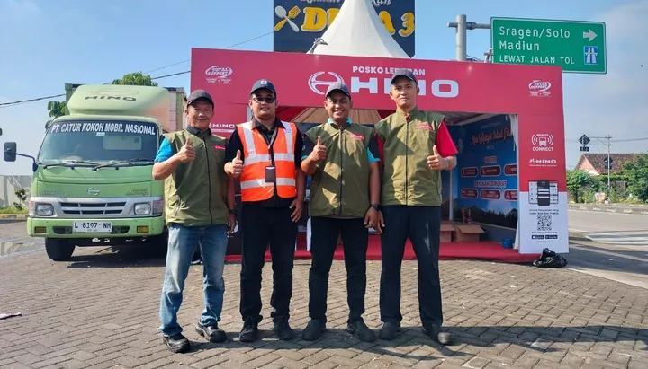 Salah satu Posko Lebaran Hino 2026 di Ngawi Jawa Timur. (HMSI).