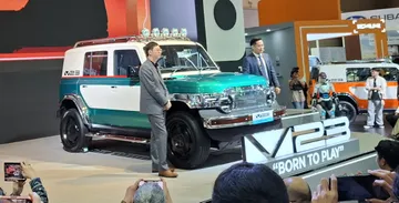 Peluncuran iCAR V23 di ajang Indonesia International Motor Show 2026 di JIExpo Kemayoran Jakarta. (Chadie)