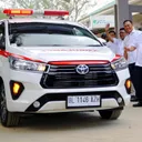 Tiga unit ambulans dari Toyota akan digunakan untuk mendukung operasional layanan kesehatan RSUD Muda Sedia Tamiang (TMMIN)