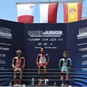 Ramadhipa mencatat sejarah gemilang untuk Indonesia dengan menyabet podium tertinggi di putaran kedua Moto3 Junior World Championship 2026. (AHM)