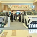 Rangkaian pameran mobil listrik Indomobil Expo singgah di Palembang. (Indomobil)