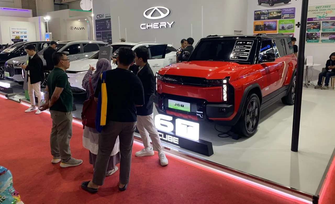 Booth Chery berlokasi di Hall A No 13, JIExpo Kemayoran, Jakarta Pusat. (CSI)