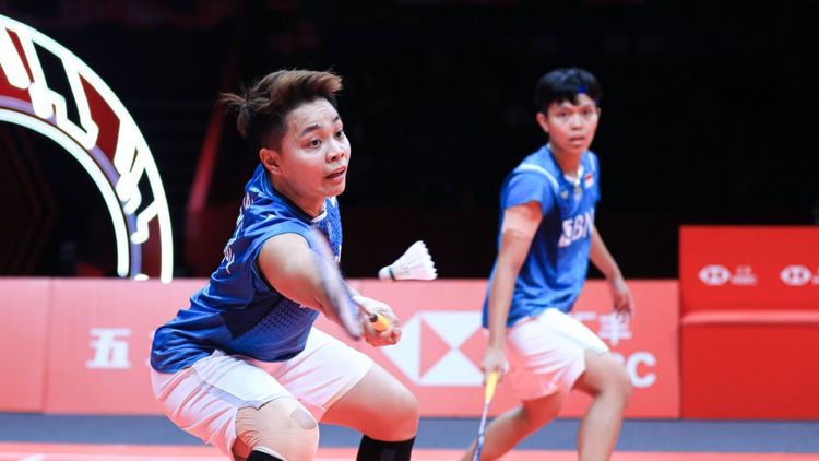 Apriyani Rahayu/Siti Fadia Silva Ramadhanti di BWF World Tour Finals 2023/PBSI