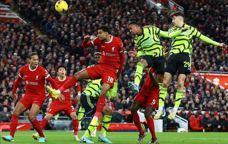 Liverpool ditahan imbang 1-1 oleh Arsenal di Anfield, 24 Desember 2023 dini hari WIB.