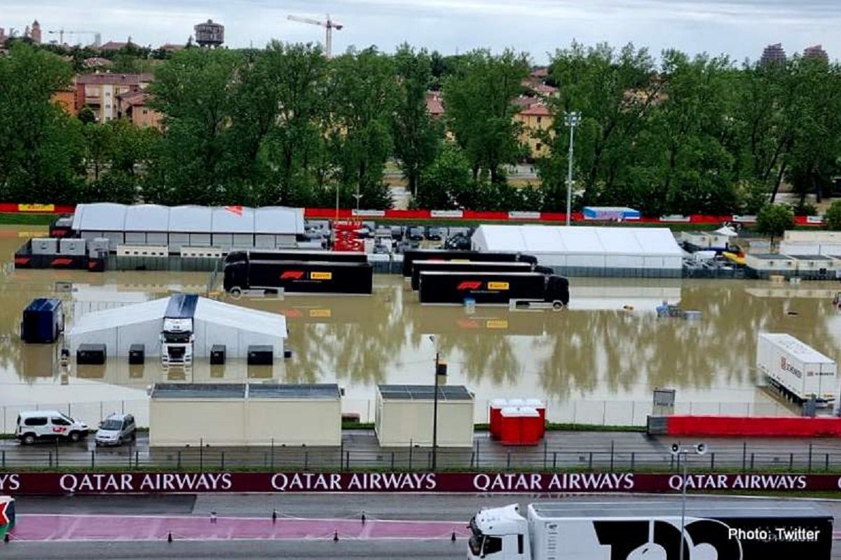 Banjir di Sirkuit Imola.