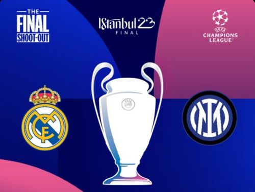 Unggahan UEFA yang memuat foto Real Madrid dan Inter Milan sebagai finalis Liga Champions.