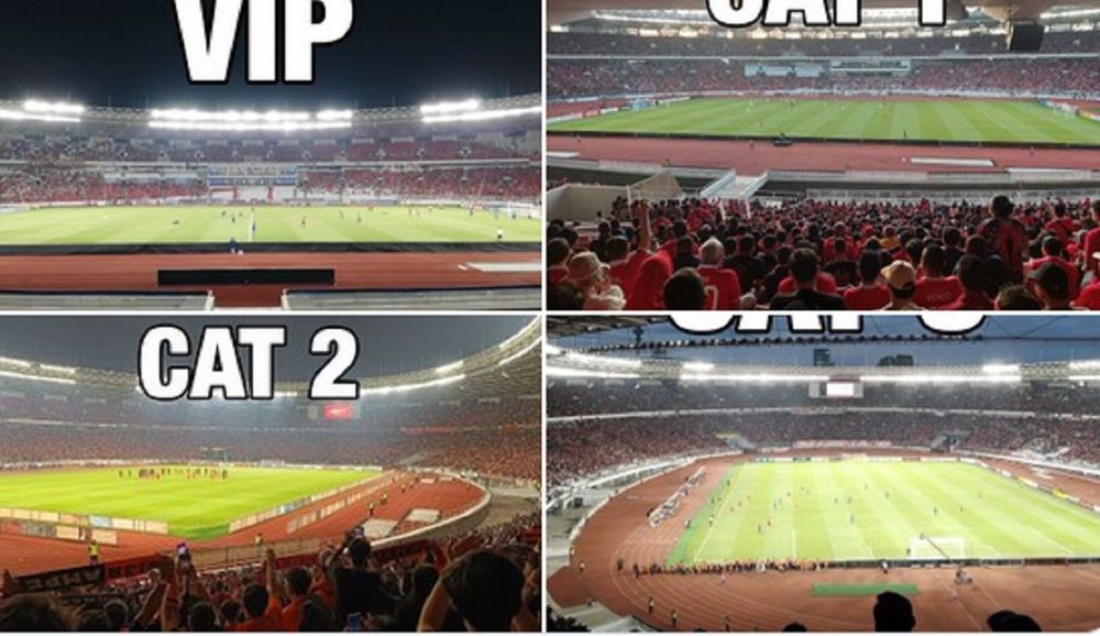 Gambaran View di Tribun GBK saat Laga Indonesia vs Argentina Berdasarkan Harga Tiket