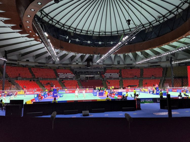 Suasana Stadion Indoor Huamark, Bangkok yang jadi arena pertandingan Thailand Open 2023