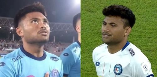 Saddil Ramdani saat tertangkap kamera tengah menyanyikan lagu kebangsaan Malaysia