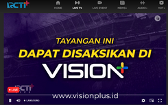 Inews - Pemberitahuan di aplikasi RCTI+ yang mengumumkan siaran langsung final Korea Open 2023 hanya bisa disaksikan via Vision+