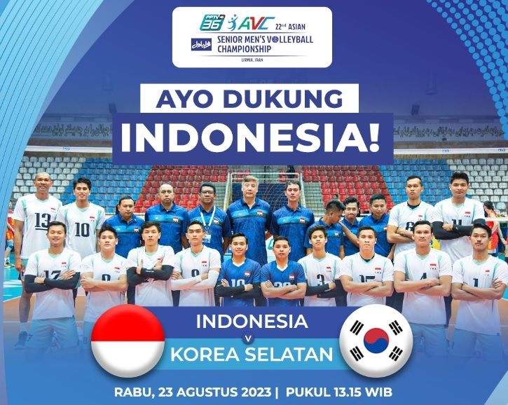 Jadwal Siaran Langsung 12 Besar Voli AVC Senior Championship Hari Ini, Indonesia vs Korea Selatan Live di Moji