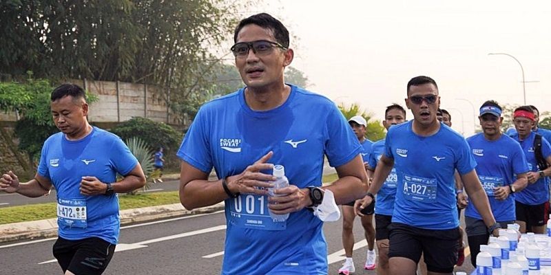 Sandiaga Uno Ikut Lomba Lari Sambil Kulineran, Emang Bisa?