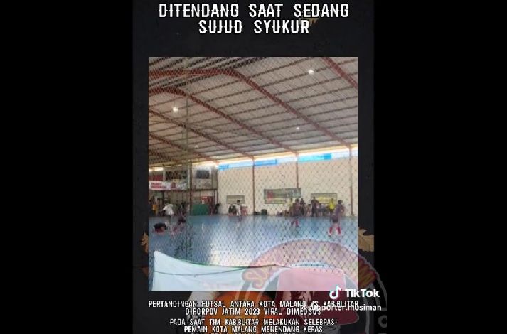 Inikah Identitas Pemain Futsal Kota Malang yang Tendang Kepala Pemain Blitar yang Lagi Sujud Syukur?