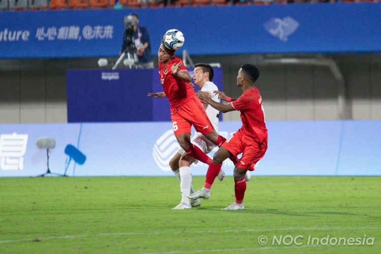 Aksi Hugo Samir di laga timnas U24 Indonesia vs Kirgistan