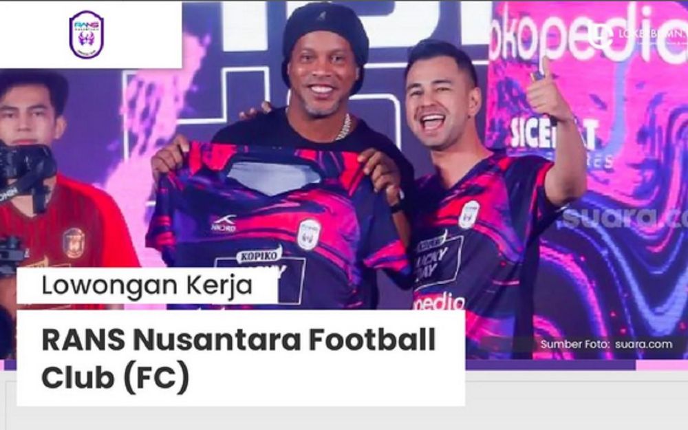 Klub Sepakbola Punya Raffi Ahmad Buka Lowongan Kerja untuk 6 Posisi, Terbuka untuk Semua Jurusan