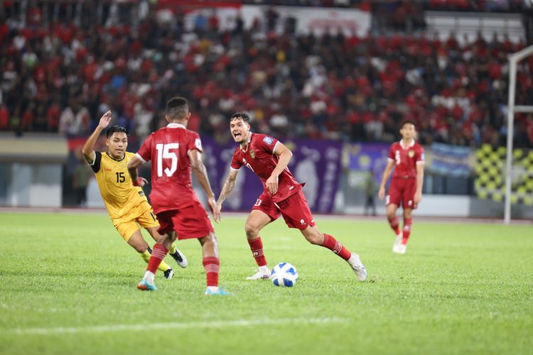 Shayne Pattynama saat tampil di laga Indonesia vs Brunei