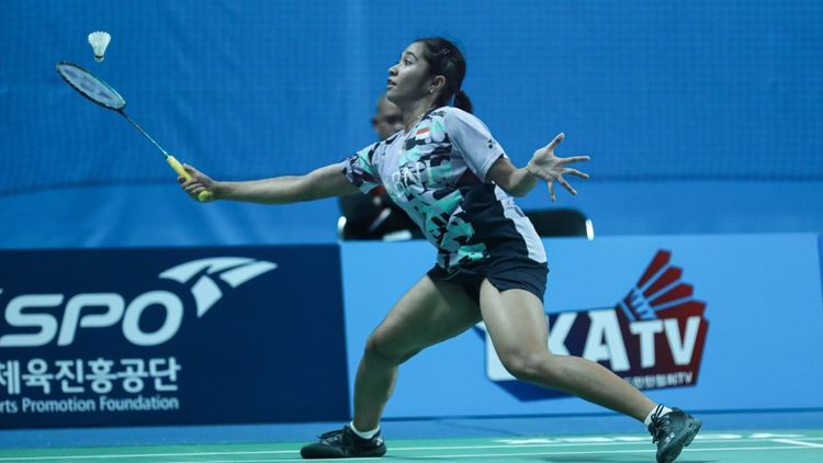 Ester Nurumi Tri Wardoyo saat tampil di Korea Masters 2023/PBSI