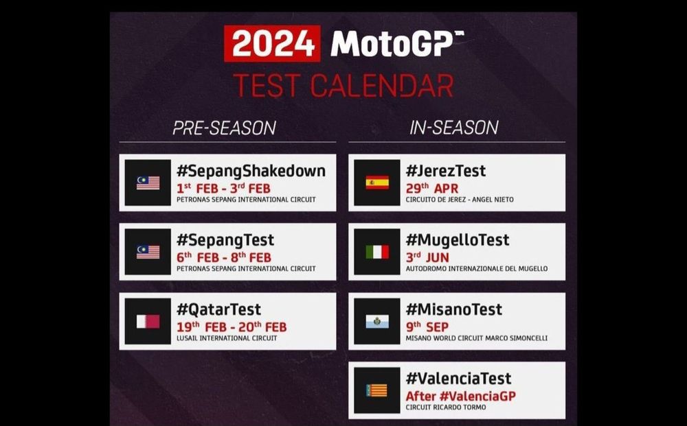 Jadwal Lengkap Tes Pramusim MotoGP 2024 di Tiga Sirkuit 