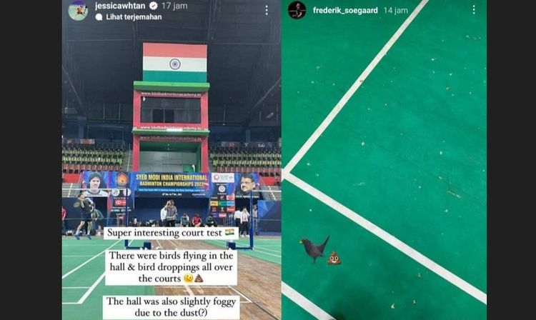 Unggahan jessica tan dan federik sogaard di instagram soal venue Syed Modi India International 2023.