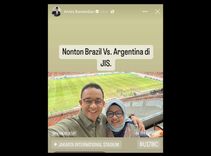 Anies Baswedan ikut menonton langsung pertandingan perempat final Piala Dunia U-17 2023 di JIS yang mempertemukan Brasil vs Argentina - Anies Baswedan ikut menonton langsung pertandingan perempat final Piala Dunia U-17 2023 di JIS yang mempertemukan Brasil vs Argentina