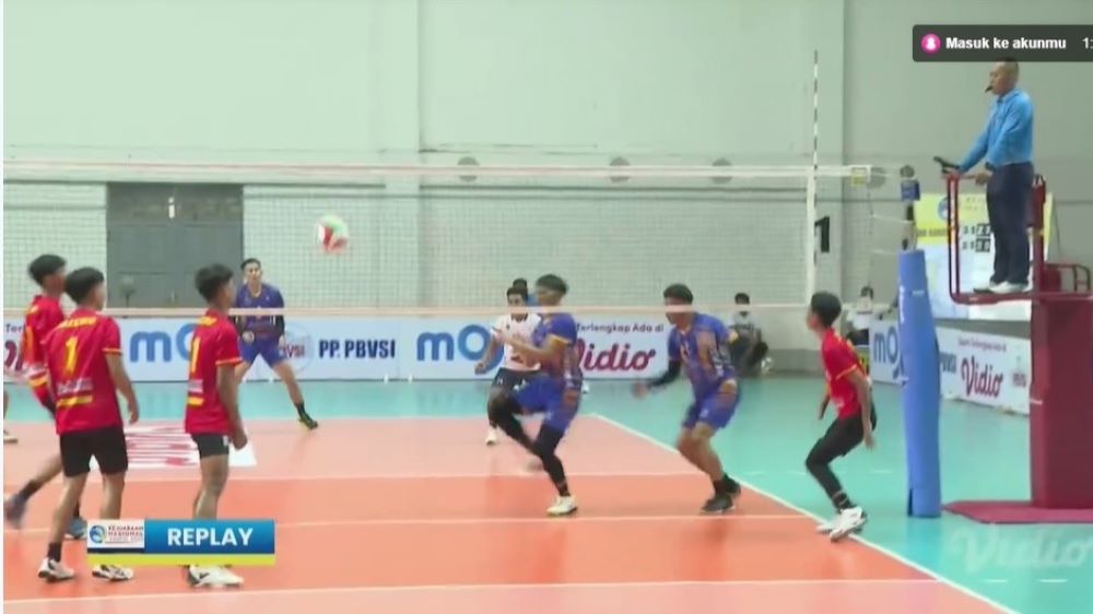 Tim Putra Jawa Barat vs Jawa Tengah di Kejurnas Voli Junior 2023