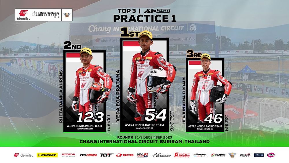 Trio Astra Honda Kuasai Practice 1 ARRC Thailand