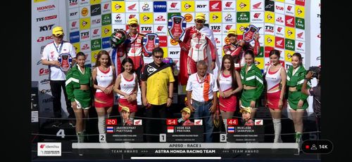 Selisih Waktu Trio Astra Honda di Race 1 ARRC Thailand